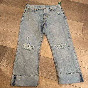 GAP WOMENS DENIM BOY JEANS NEW MID RISE 30/10 SHORT